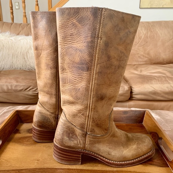 Frye Shoes - FRYE Campus 14L Distressed Marbled Leather Boots